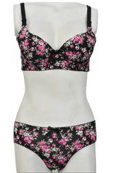 Luxury bra and panty sets price in Pakistan Spring Flowers Padded bra panty sets